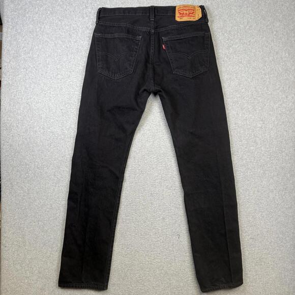 Levi's Men's Size 33x34 Black 501 Black Slim Fit Jeans Ankle Length - Picture 5 of 9